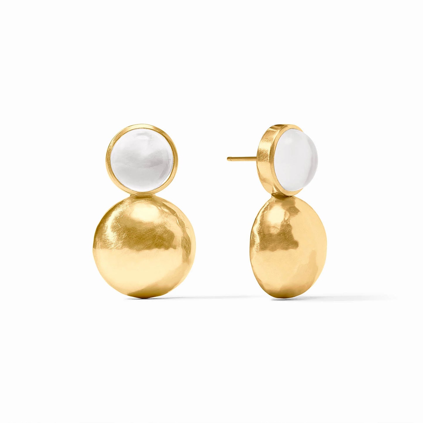 Julie Vos Solara Midi Earring- Gold/Iridescent Clear Crystal
