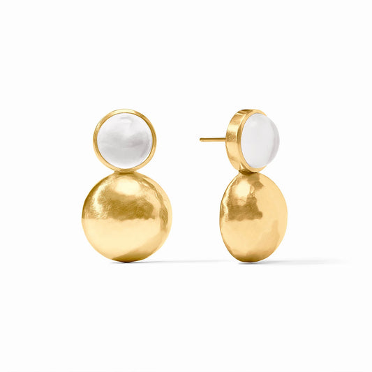 Julie Vos Solara Midi Earring- Gold/Iridescent Clear Crystal