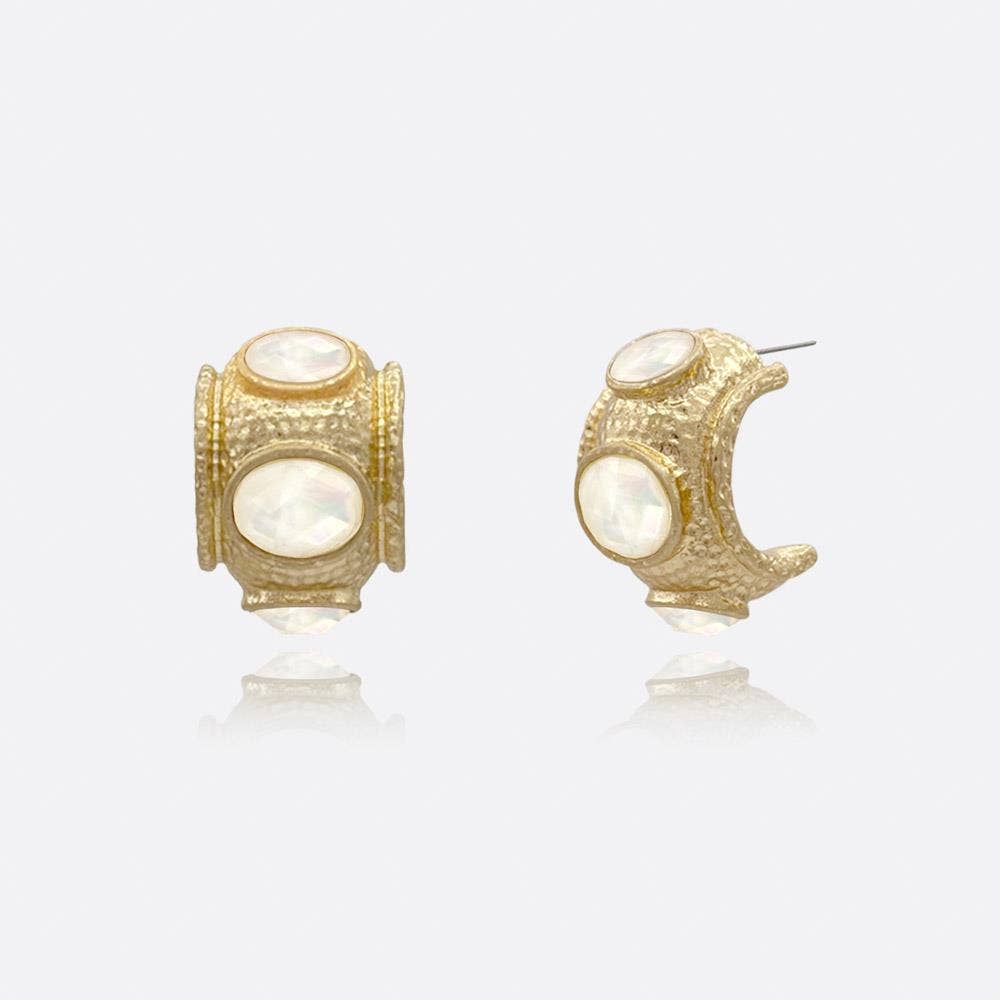 Antique Bold Mop Hoop Earring ER-10465
