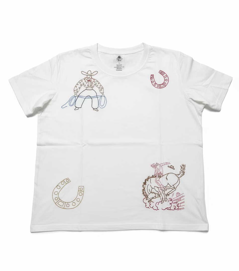 ROPING COWBOY EMBROIDERY TEE
