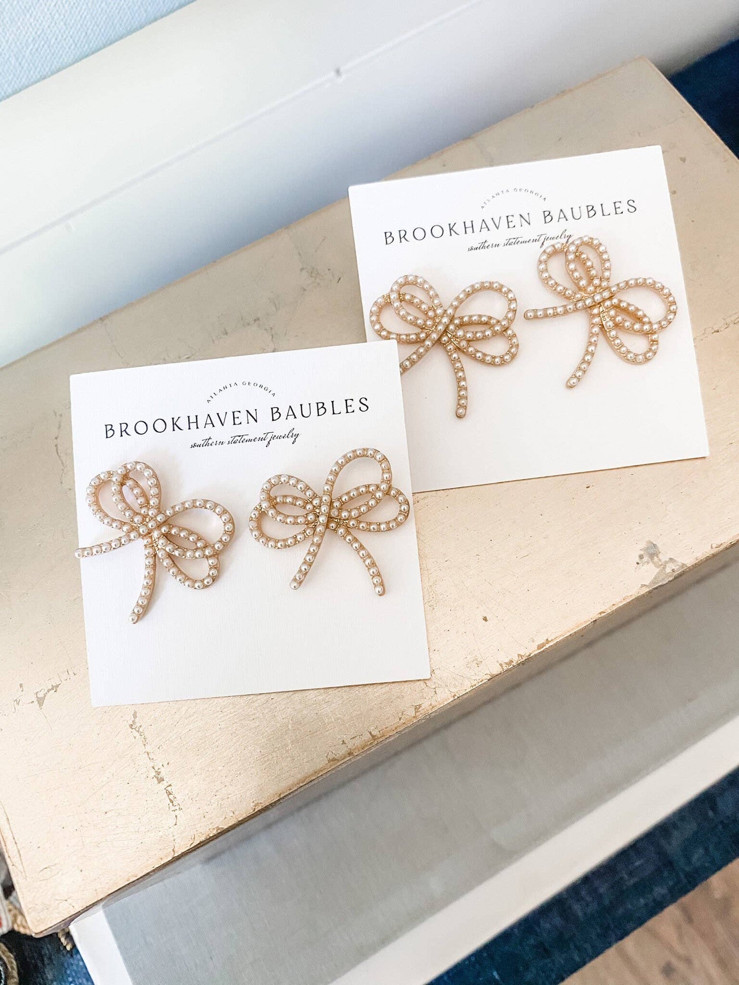 Dainty Pearl Bow Earrings
