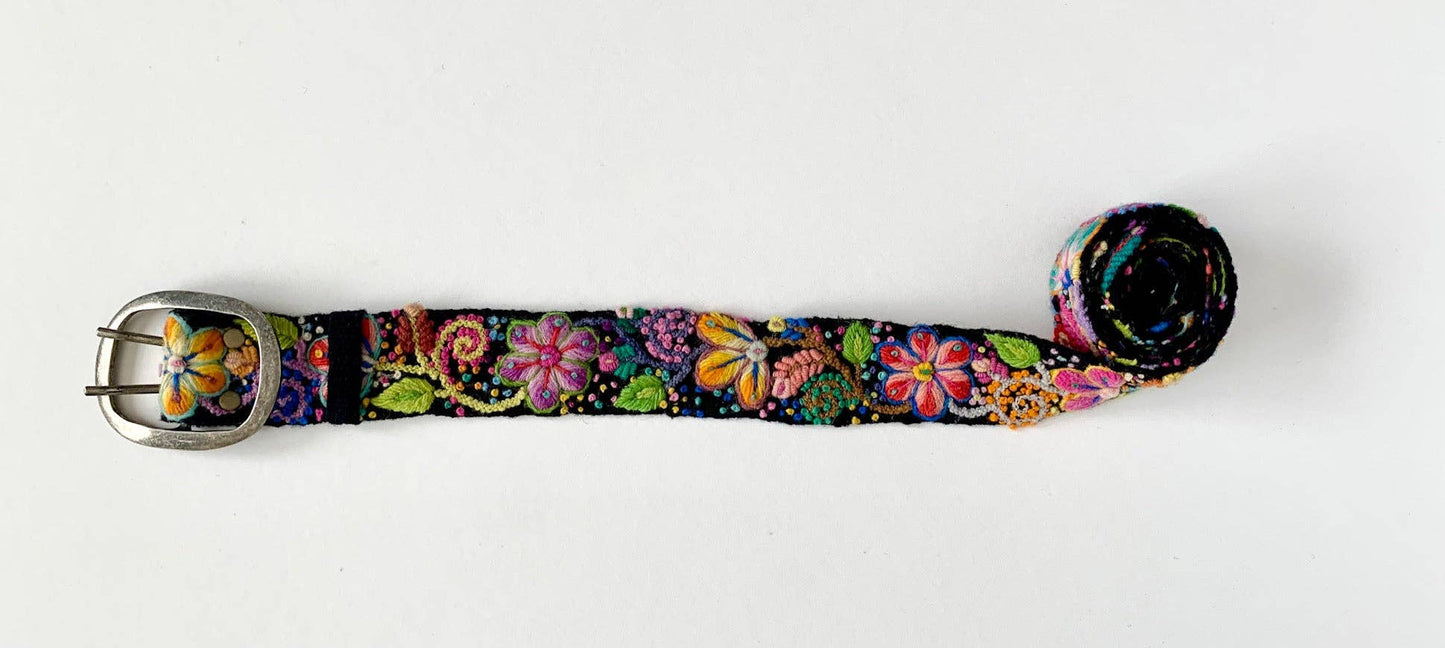 Madeline Parks - Black Floral Belt