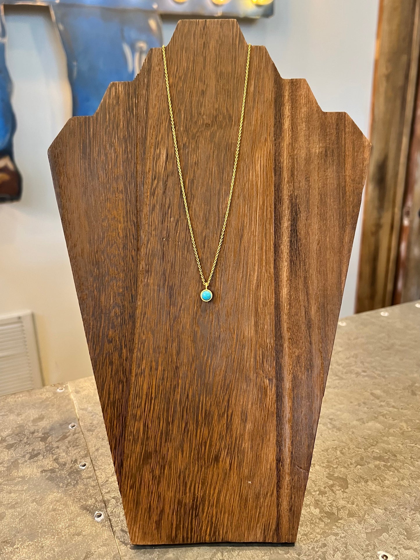Christina Greene Dainty Turquoise Pendant Necklace