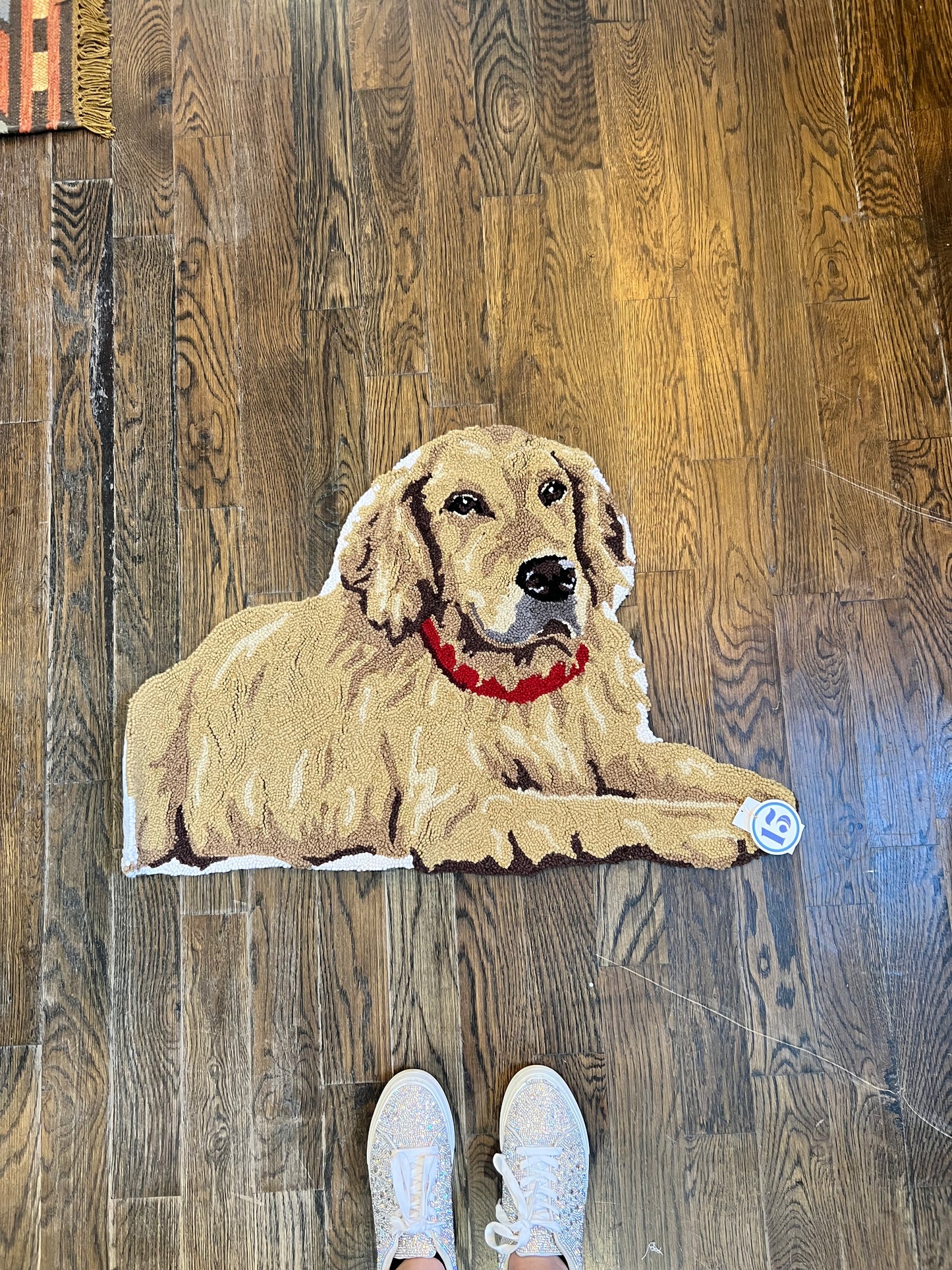 Golden Retriever Dog Shaped Hook Rug