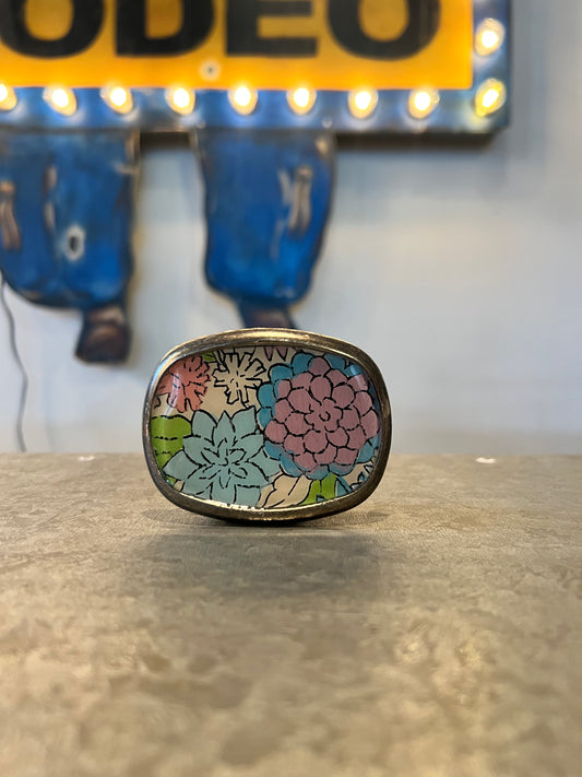 Pastel Florals Belt Buckle