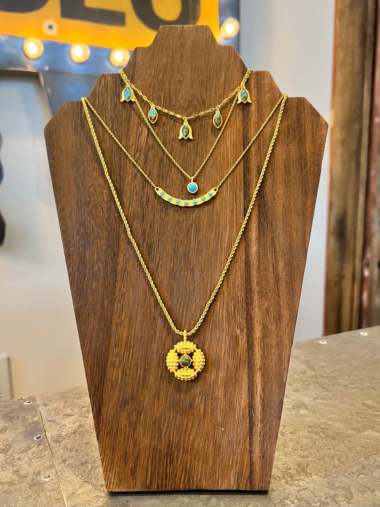 Christina Greene Dainty Turquoise Pendant Necklace