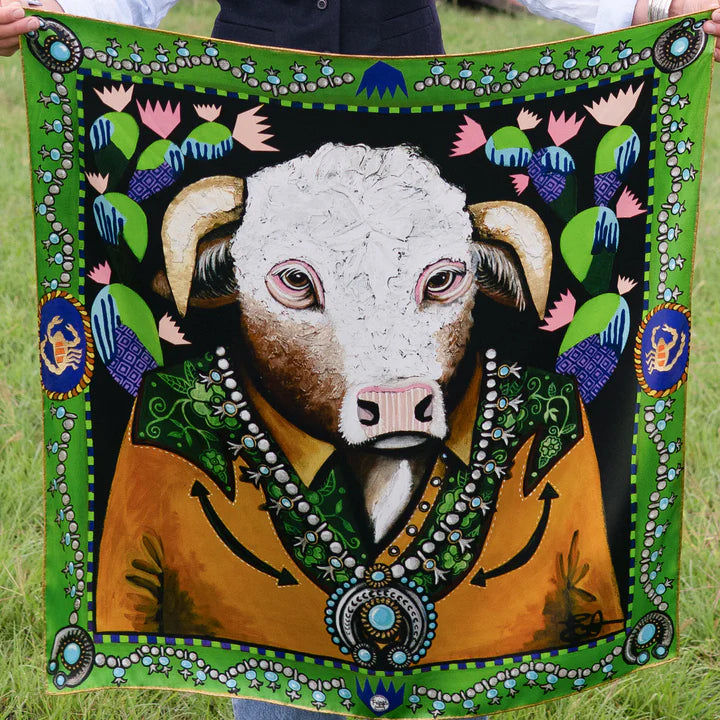 fringe Scarves "Bull in Bloom" Scarf- Long Tall