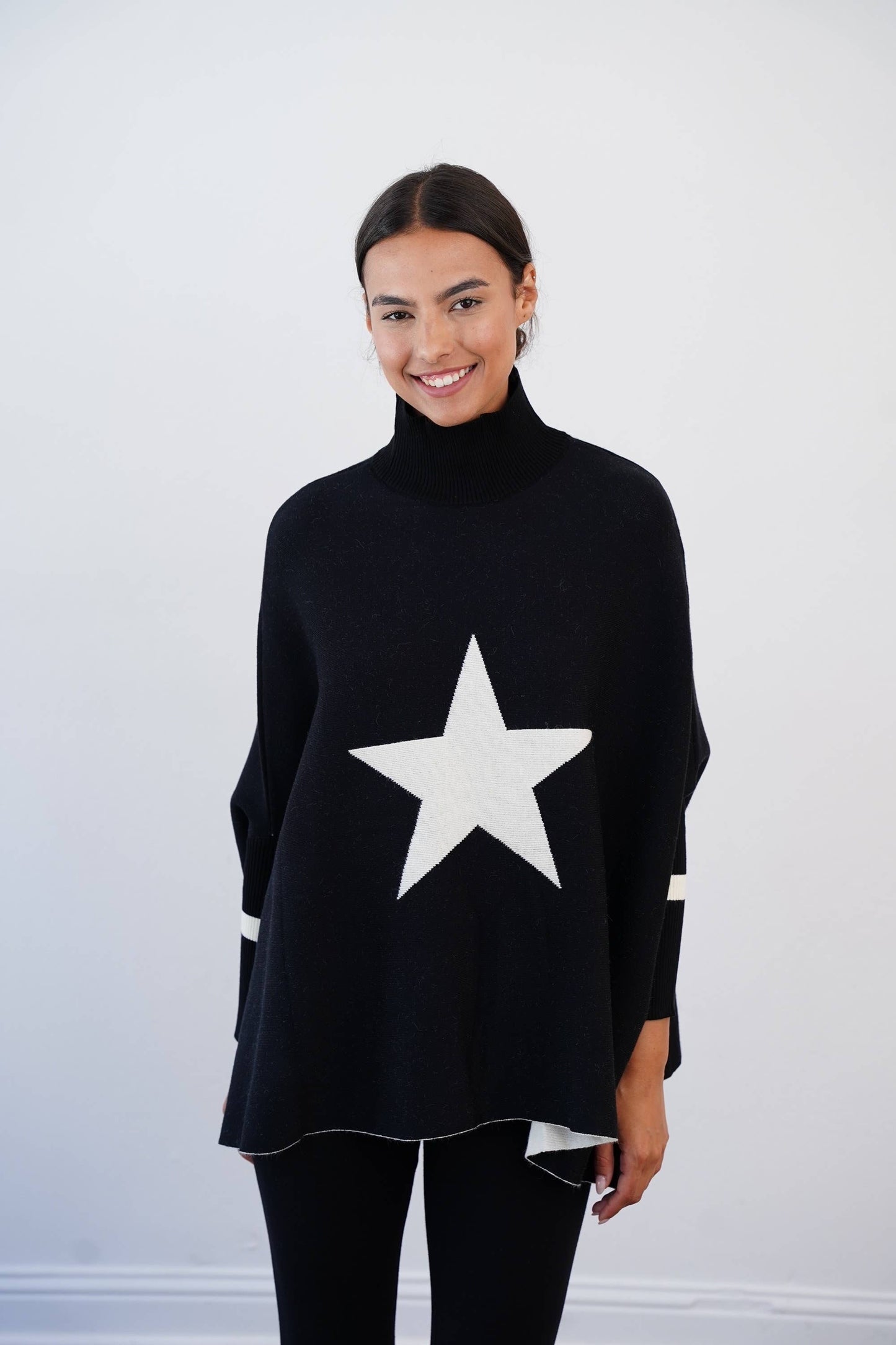"Big Star" Sweater-  Black