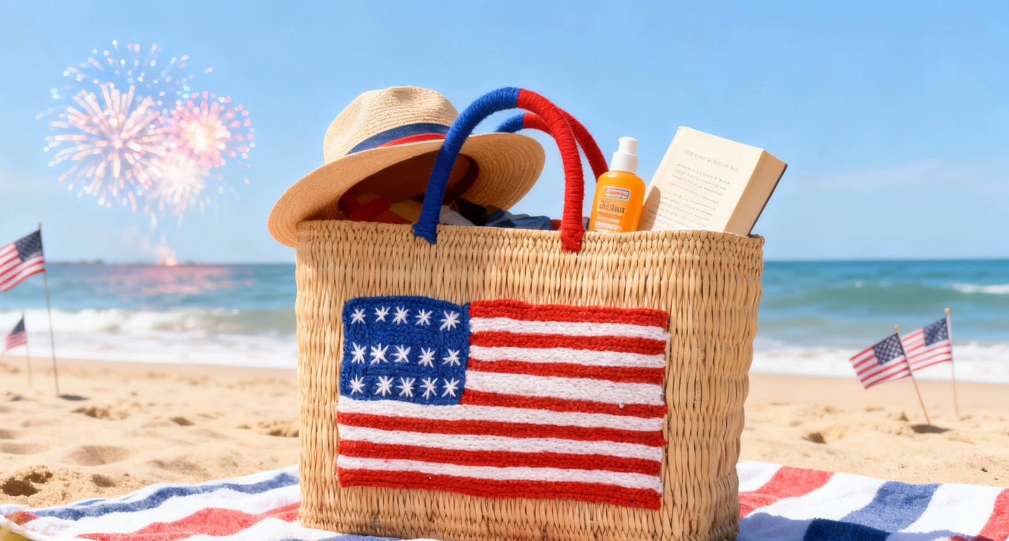 King Of Handmade - Handmade American Flag Tote – 4th of July Celebration