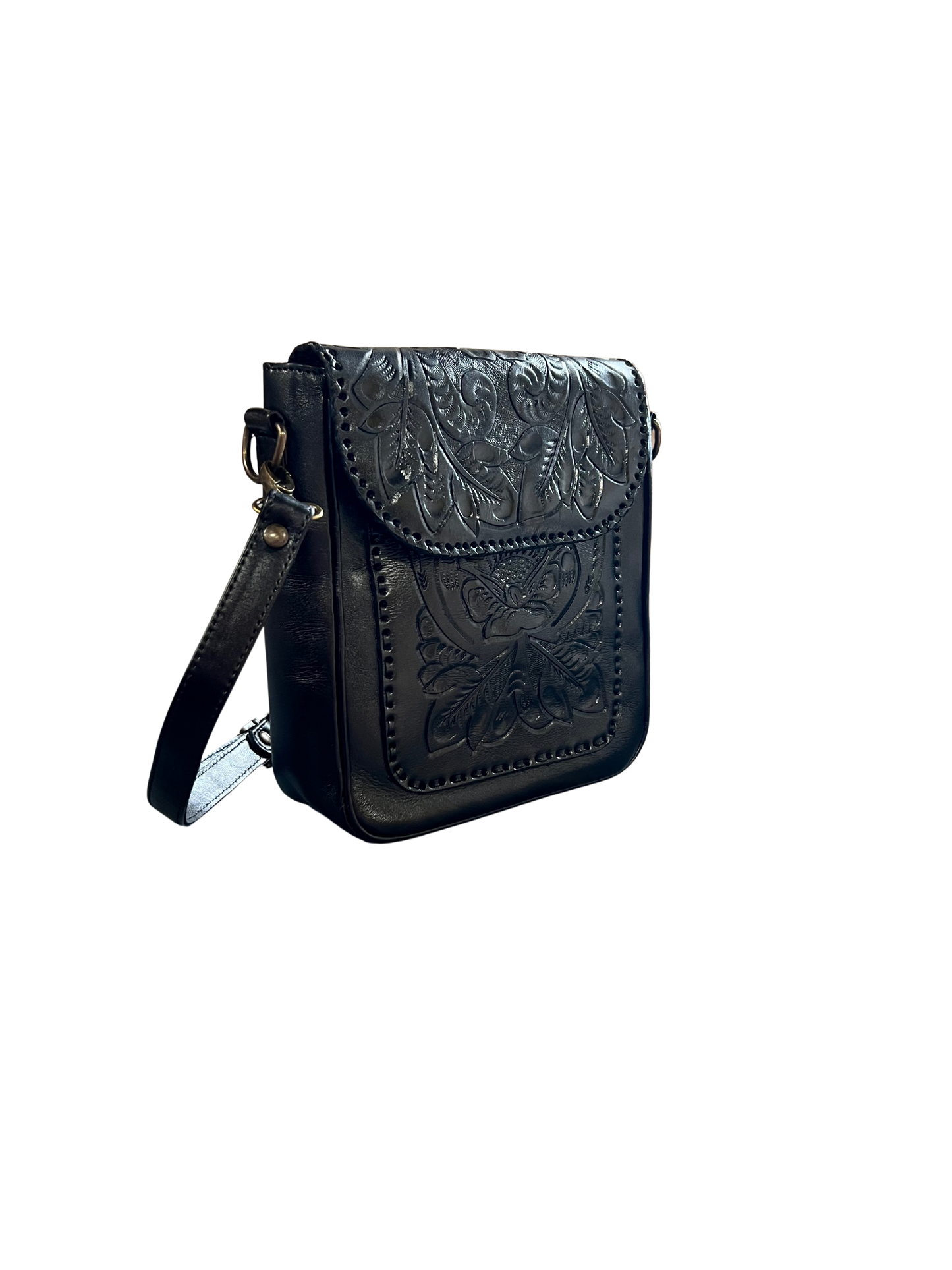 Kuriosa - The Kimberly- Handtooled Leather Shoulder/Crossbody Handbag