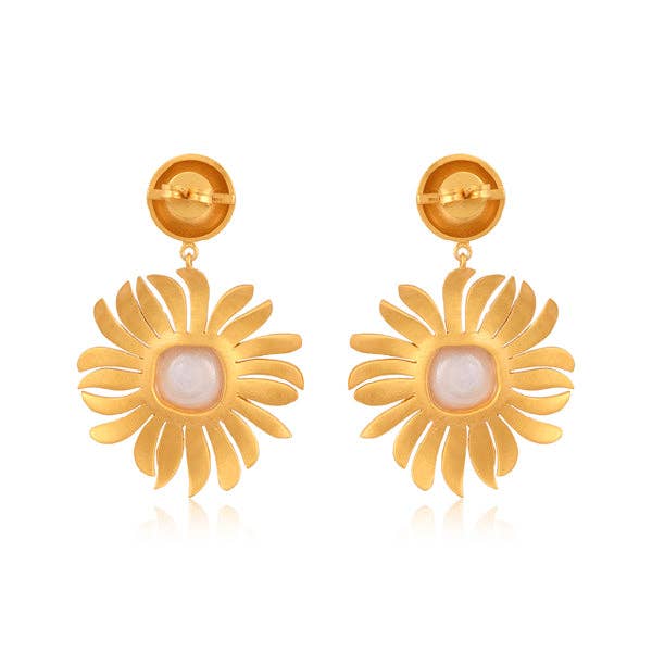 Christina Greene LLC - Anemone's Charm Drop Earrings - Pearl