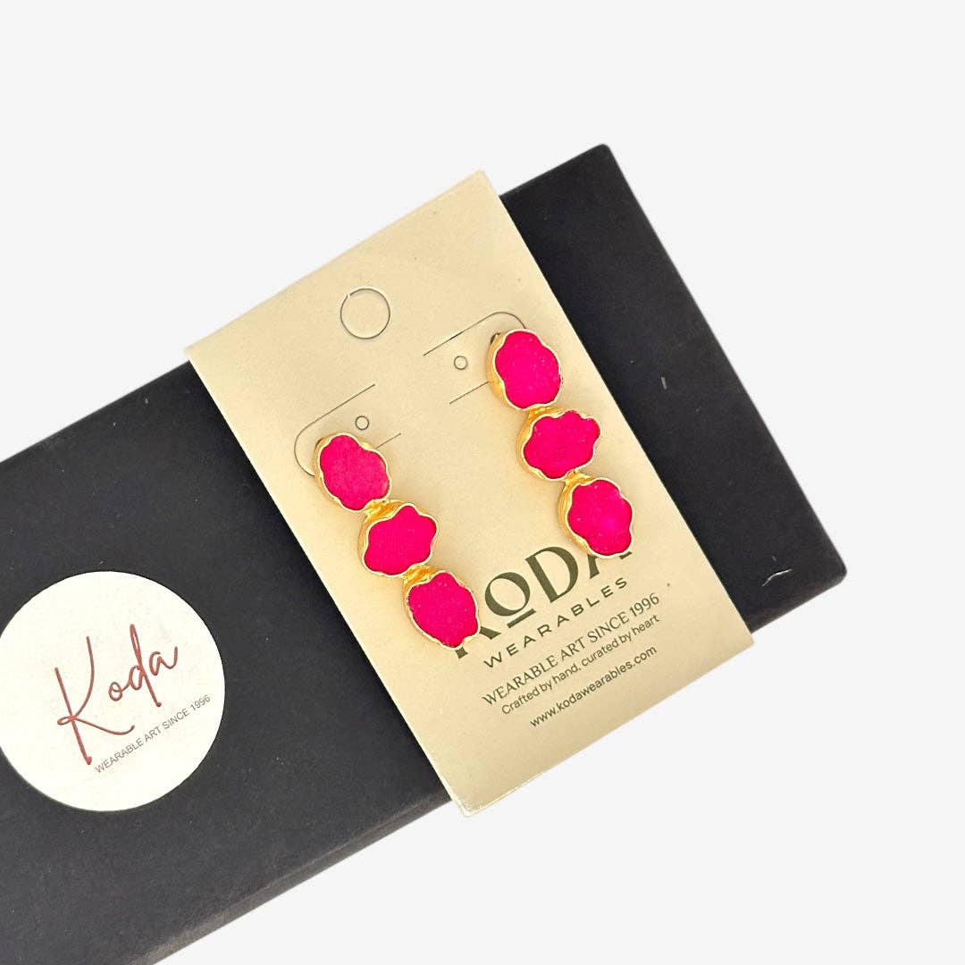 DRUZY 3 DROP EARRINGS