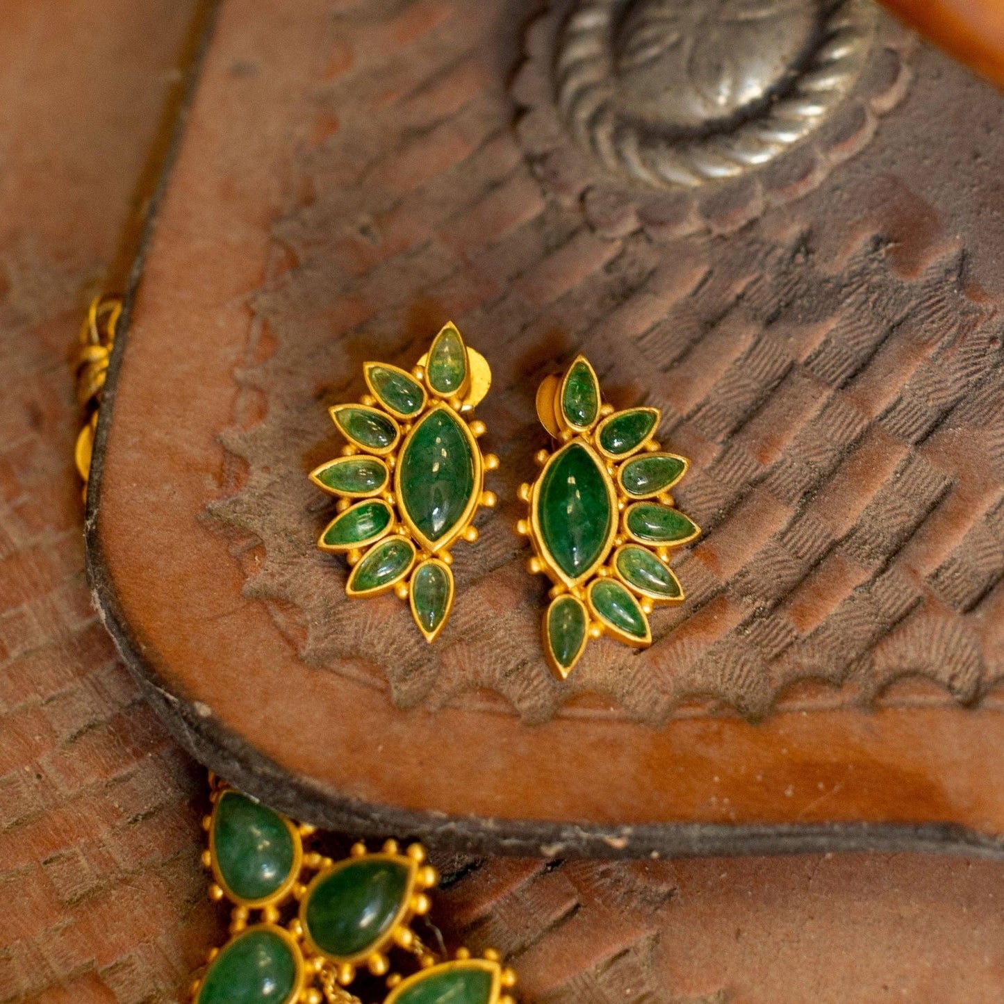 Christina Greene- Hummingbird Earrings - Green Strawberry Quartz
