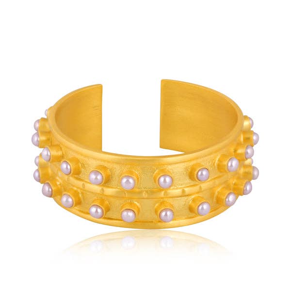 Christina Greene LLC - Ray of Light Cuff - Pearl