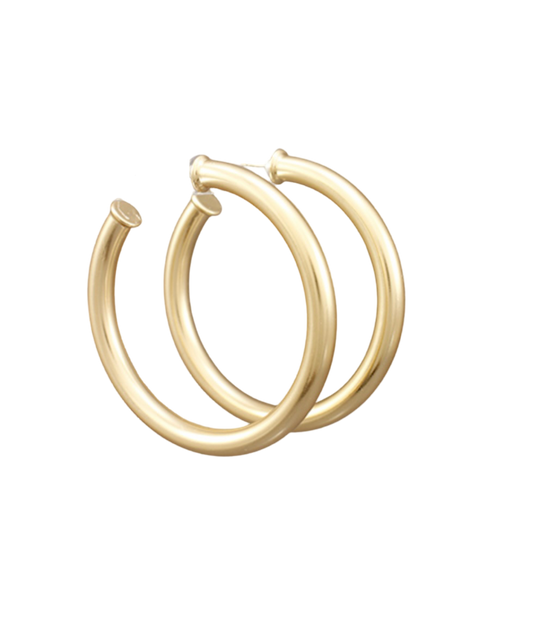 Large Brushed Gold Hoops