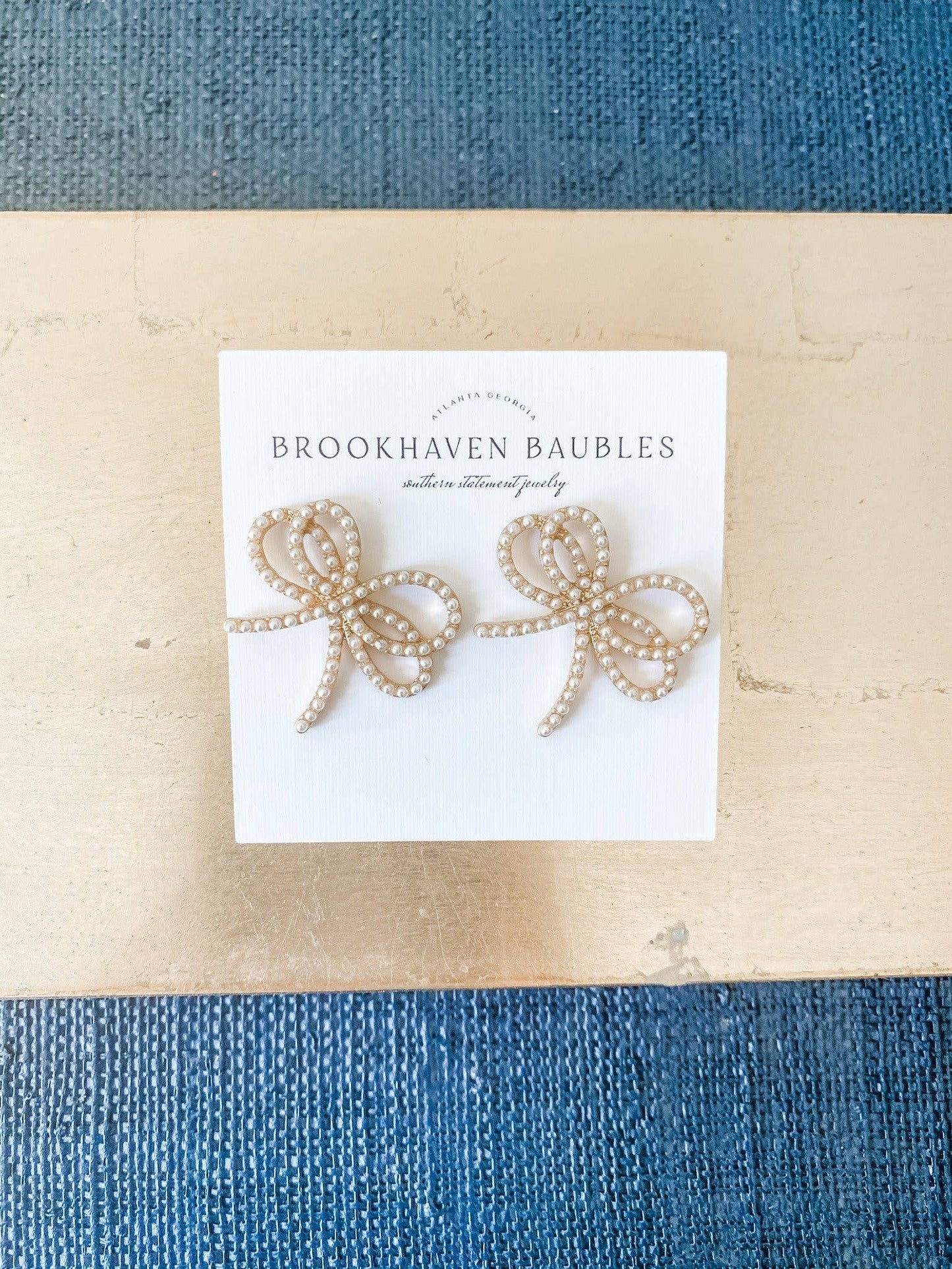 Dainty Pearl Bow Earrings