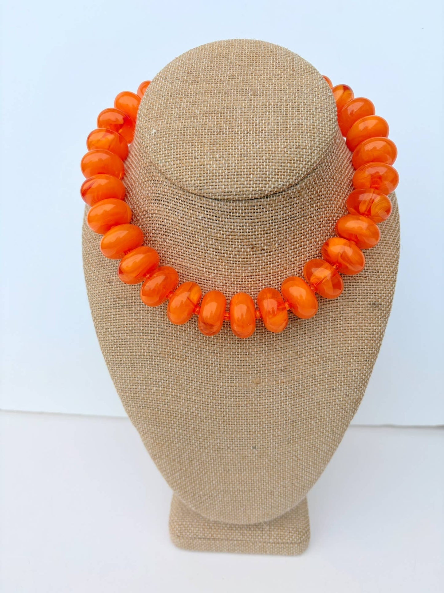 The Katie Kollective - The Rory — Orange Rondelle Beaded Necklace