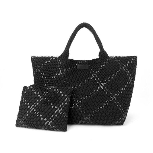 Parker & Hyde - Black Metallic Oversized Woven Tote