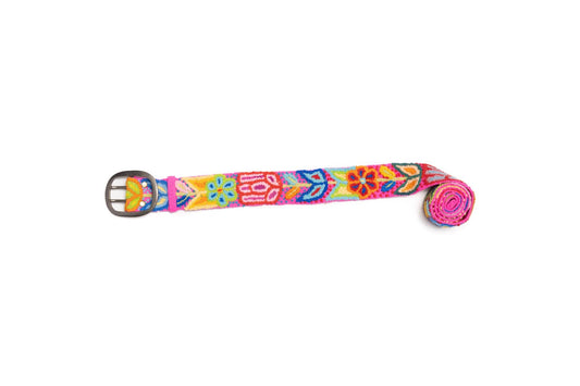 Madeline Parks® - Hot Pink Hand Embroidered Belt