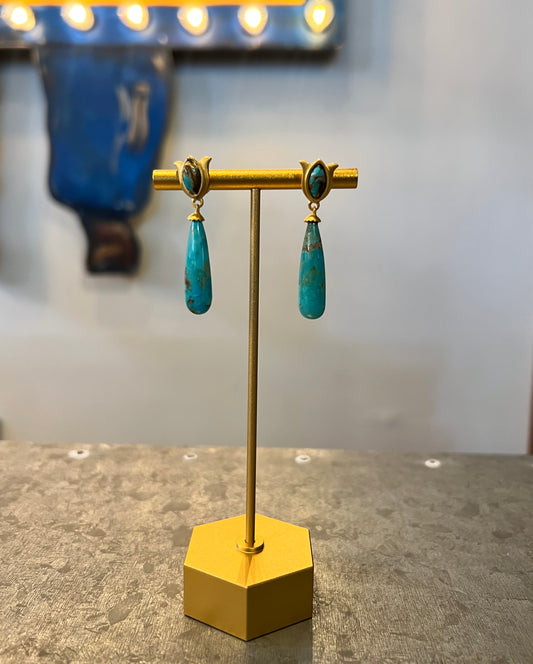 Christina Greene Verona Tulip Drop Earrings- turquoise