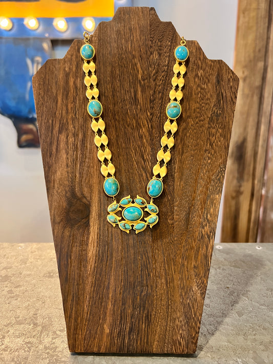 Christina Greene Orchid Necklace- Turquoise