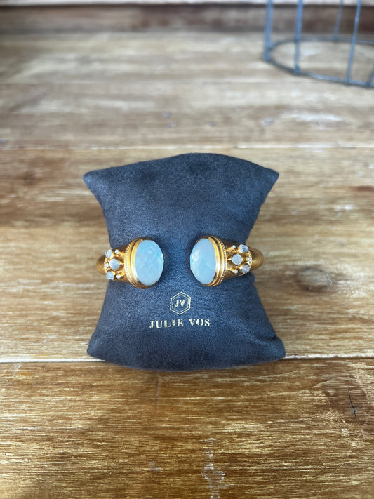 Julie Vos Cannes Cuff- Iridescent Clear Crystal