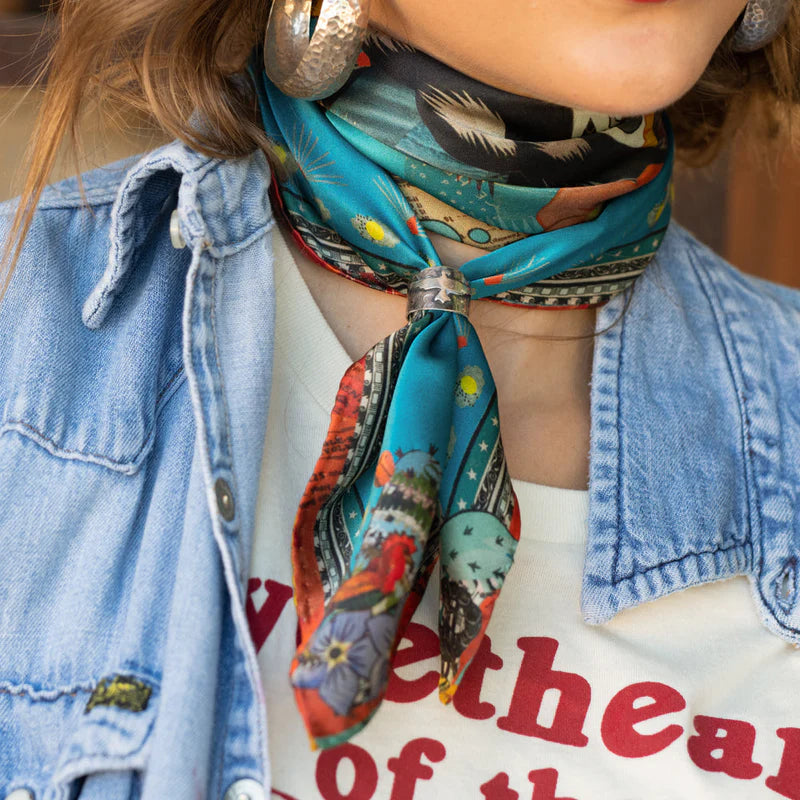Fringe Scarves Vaquera Rooster Scaf- Long tall