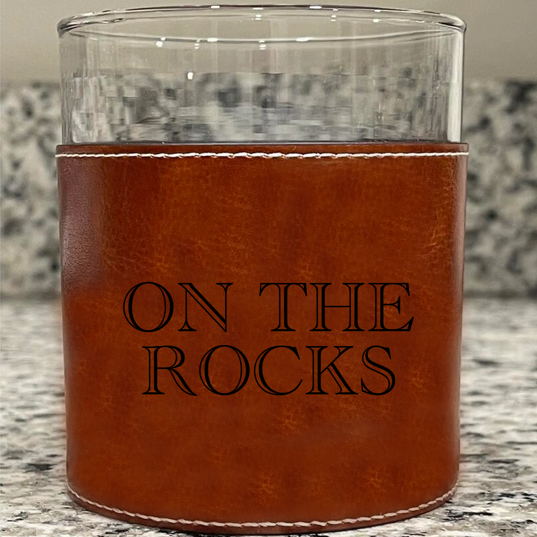 Barrel Down South - On The Rocks Cocktail Faux Leather Rocks Glass