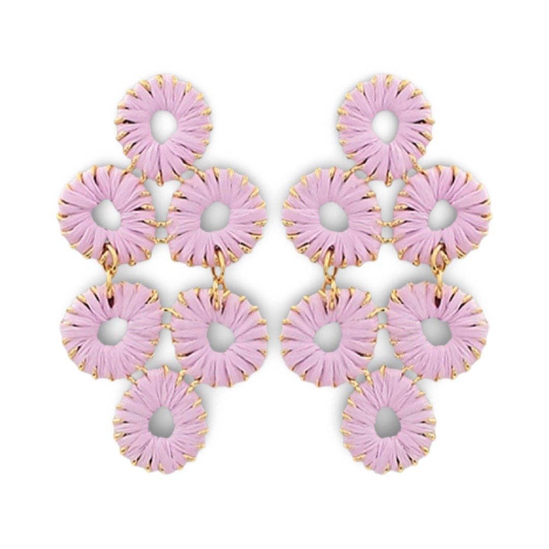 Raffia Wrapped Plaza in Lavender Earring
