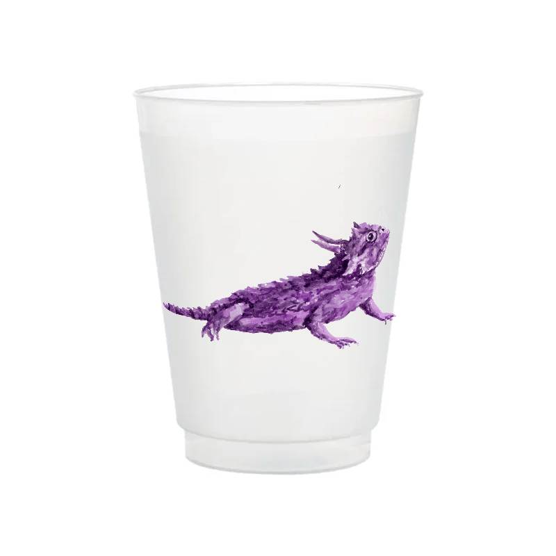 Purple Horned Frog Frosted Cups | Set of 6
