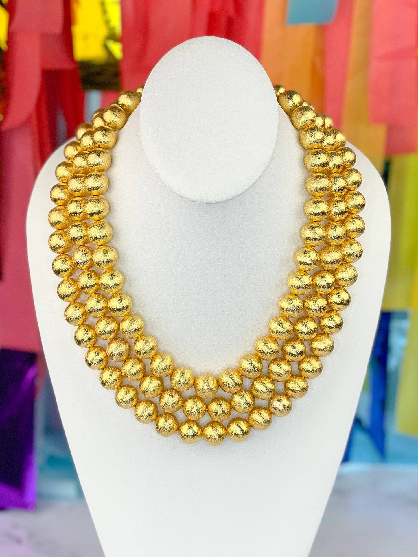 3 Strand Gold Plated Beads
