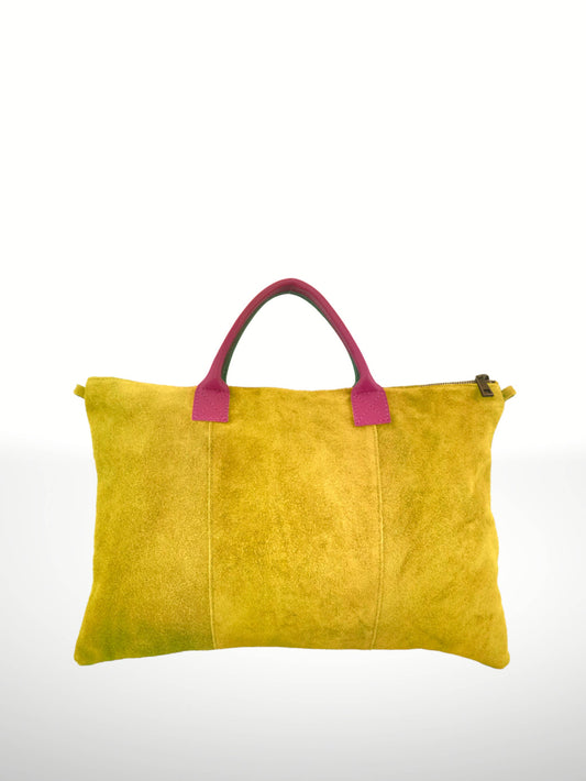 Suede Milano leather bags- Yellow