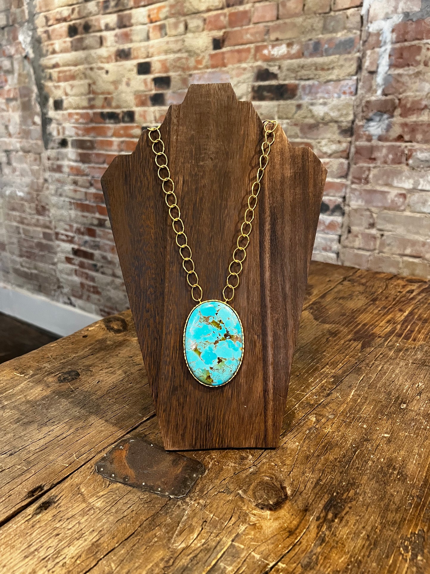 Christina Greene Large Turquoise Pendant Necklace