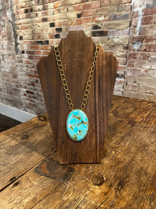 Christina Greene Large Turquoise Pendant Necklace