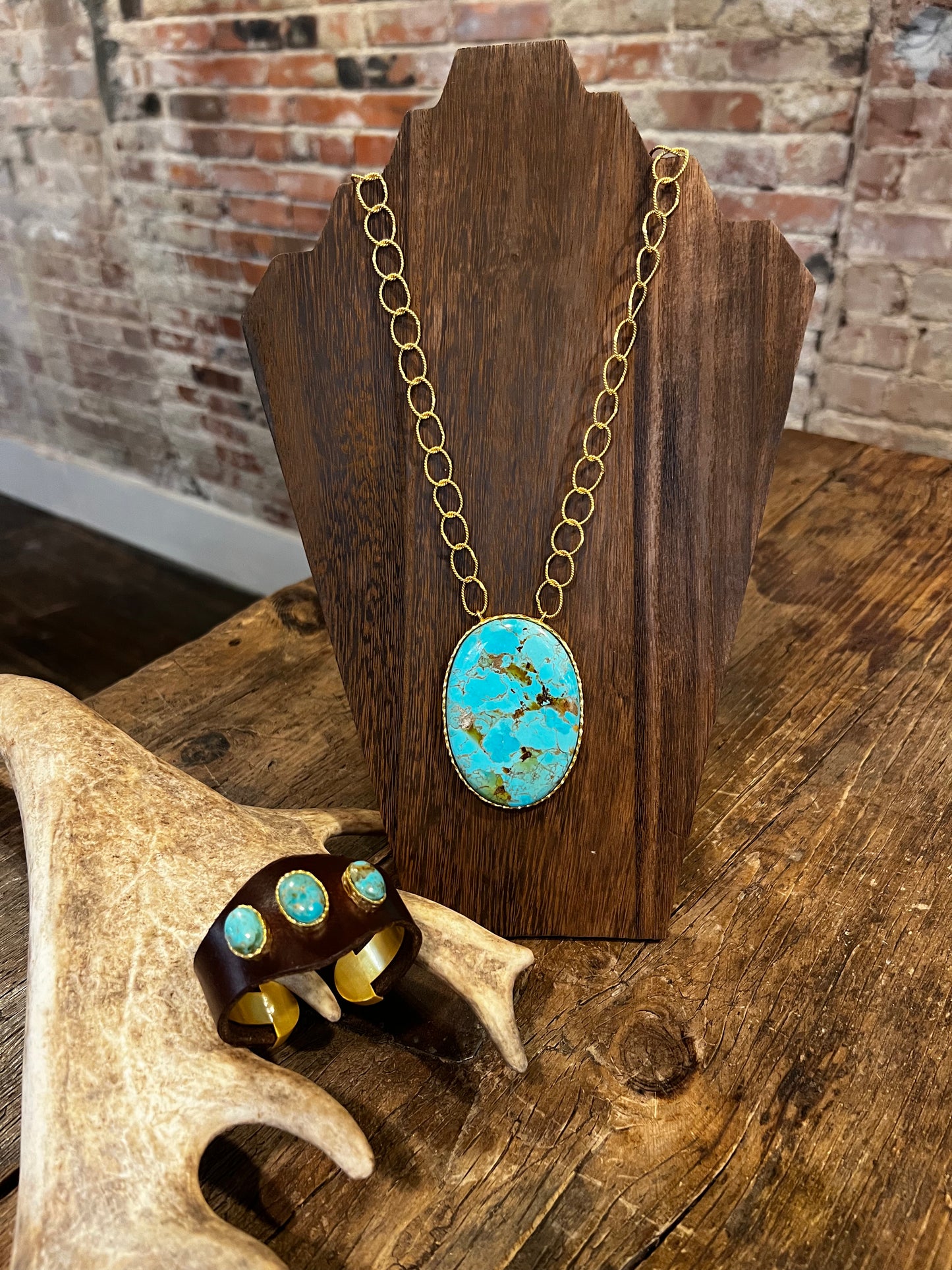 Christina Greene Large Turquoise Pendant Necklace