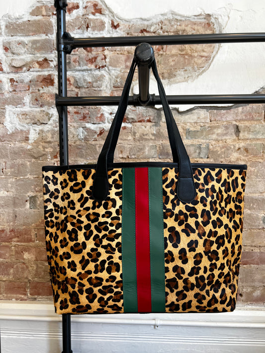 Parker and Hyde Leopard Hyde Stripe Tote