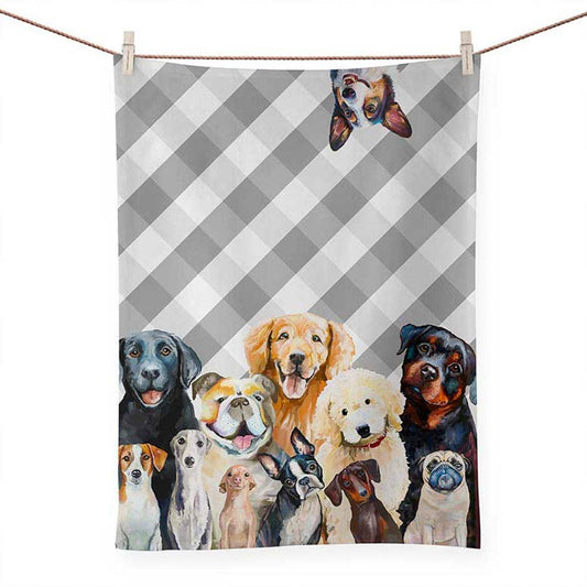 Best Friend - Dog Bunch by Cathy Walters Tea Towels
