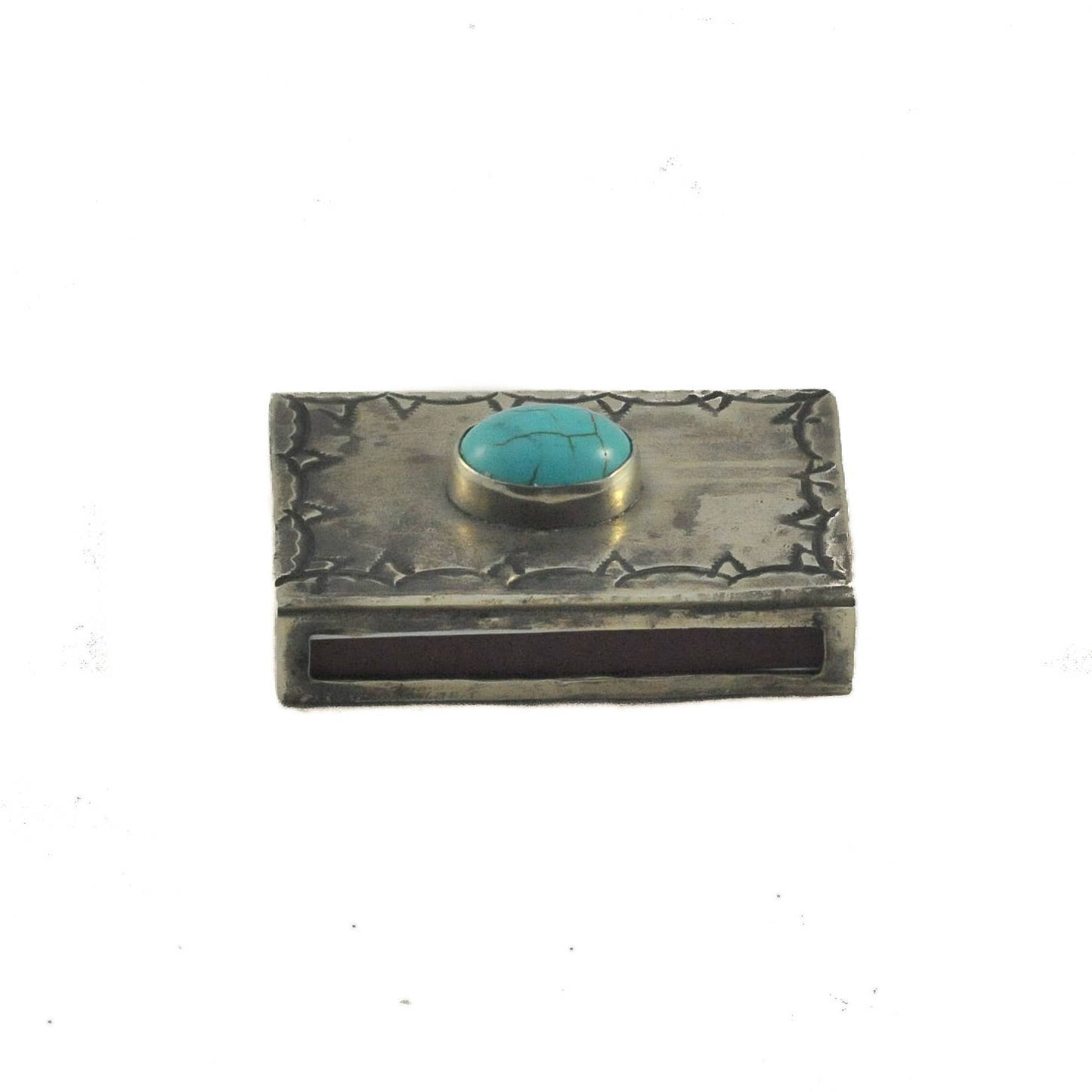 Small Stamped Matchbox with Turquoise