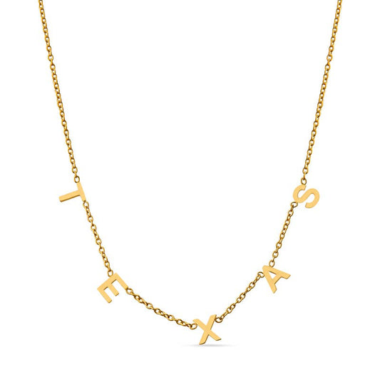 Christina Greene - Texas Gold Letter Necklace