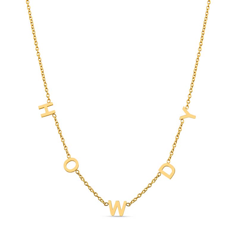 Christina Greene-  Howdy Gold Letter Necklace