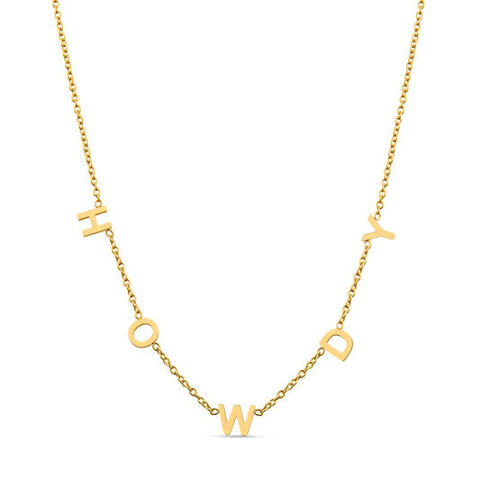 Christina Greene-  Howdy Gold Letter Necklace