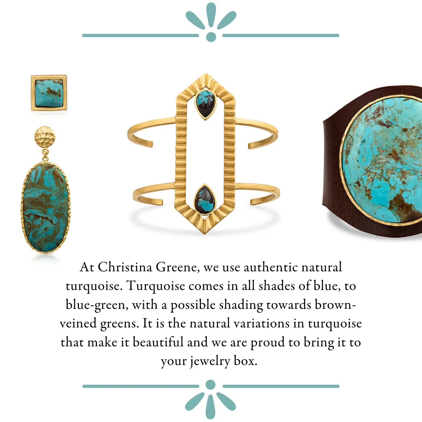 Christina Greene Cufflinks- Turquoise